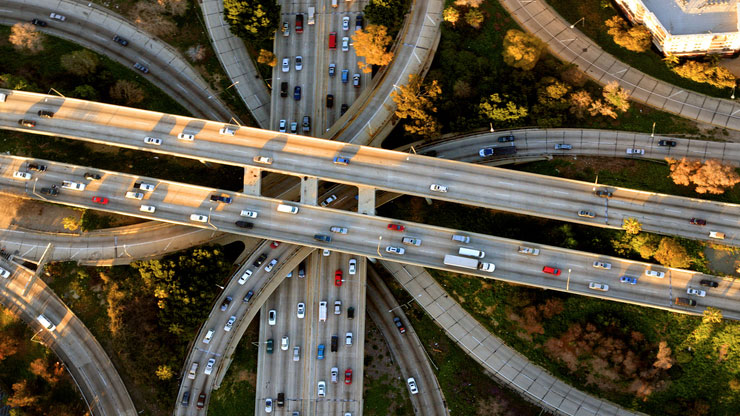 Los Angeles Four Level Freeway Interchange
