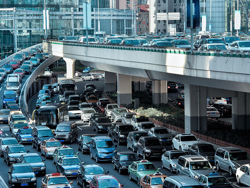 City traffic in gridlock